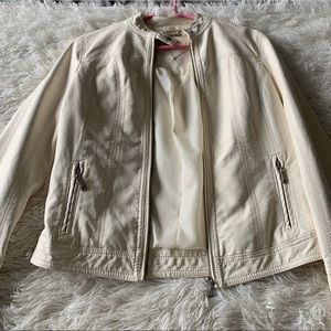 Ivory leather jacket